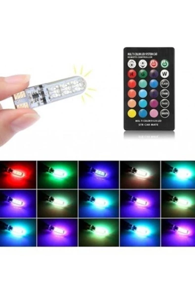 MOTOYEL Rgb Kumandalı Led T10 Dipsiz Park Ampulü 2 '
