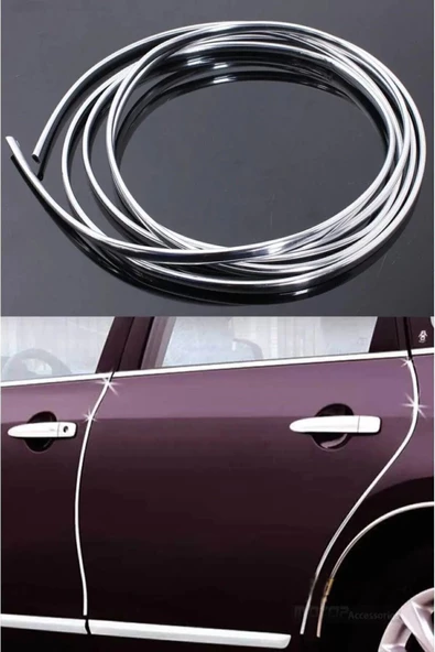Tiger Marketing 18 Mm 3d Dekoratif Krom Nikelaj Şerit Çıta Panjur Kalın Şerit 10 Metre - 3