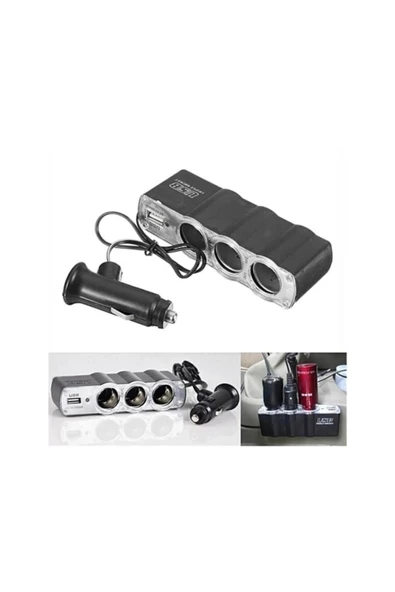 Tiger Marketing Marketing 3 Çıkışlı 12/24 Volt Usb Oto Çakmaklık Çoğaltıcı Çoklayıcı - 4