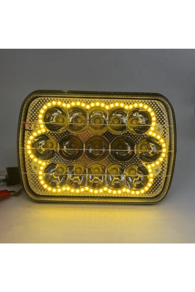 NKT GROUP Offroad 7 inç 15 Led Turuncu Beyaz Çalışma Lambası Dikdörtgen - 2