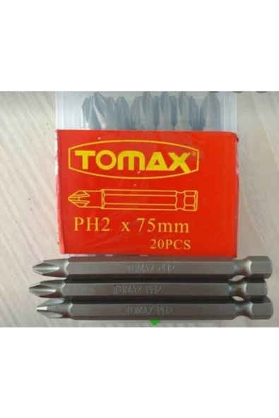 Tomax Ph2x75mm Yıldız Bits Uç 20 Adet - 2