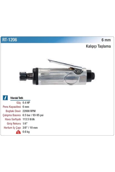 ROTAKE Havalı Kalıpçı Taşlama 6mm. 22000rpm