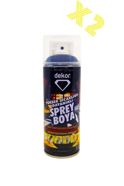 Dekor HASSAN 679 YÜKSEK SICAKLIĞA DAYANIKLI SPREY BOYA 400ML SİYAH X 2 ADET