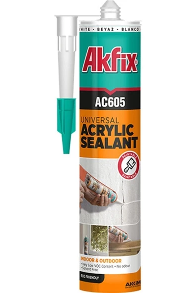 Akfix Ac605 Boyanabilir Akrilik Mastik 500 Gr Beyaz