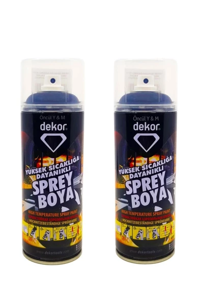 Dekor HASSAN 679 YÜKSEK SICAKLIĞA DAYANIKLI SPREY BOYA 400ML SİYAH X 2 ADET - 2