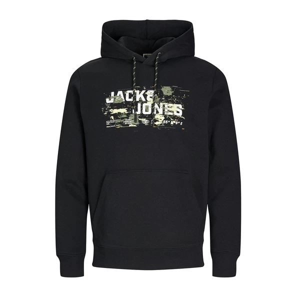 Jack & Jones 12261670 Jcooutdoor Logo Sweat Hood Sn Siyah