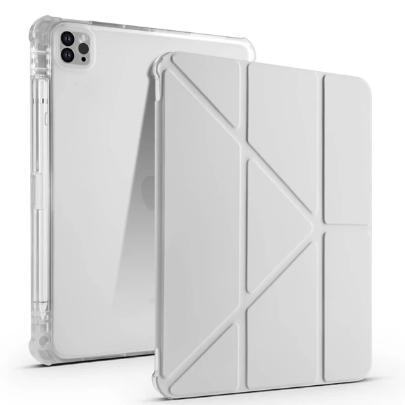 Apple iPad Air 11 2024 Kılıf Zore Tri Folding Kalem Bölmeli Standlı Kılıf - Resim 12