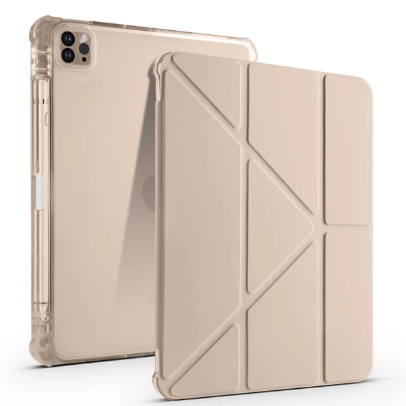 Apple iPad Air 11 2024 Kılıf Zore Tri Folding Kalem Bölmeli Standlı Kılıf - Resim 9