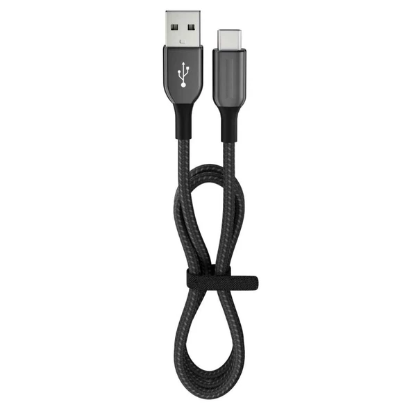 15 Watt 3A Usb-A To Type-C 12M Hızlı Şarj Kablosu Siyah FC36