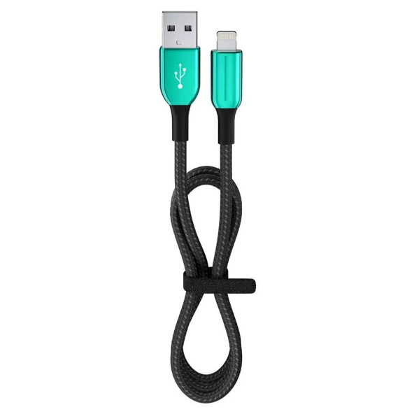 12 Watt 24A Usb-A To Lightning 12M Hızlı Şarj Kablosu Yeşil FC35