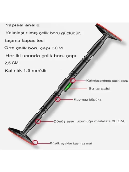 Yeni Nesil 92-120CM Koridor Kapı Barfiksi Barfix Aleti Çubuğu Çekme Barı Demiri Bar E11 - 3