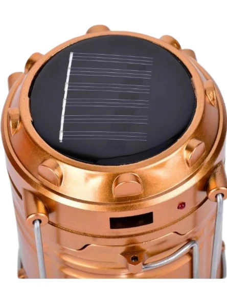 Şarjlı Powerbank Özellikli Kamp Lambası Güneş Enerjili Kızaklı Kamp Feneri LED Lamba Işıldak B07 - 5