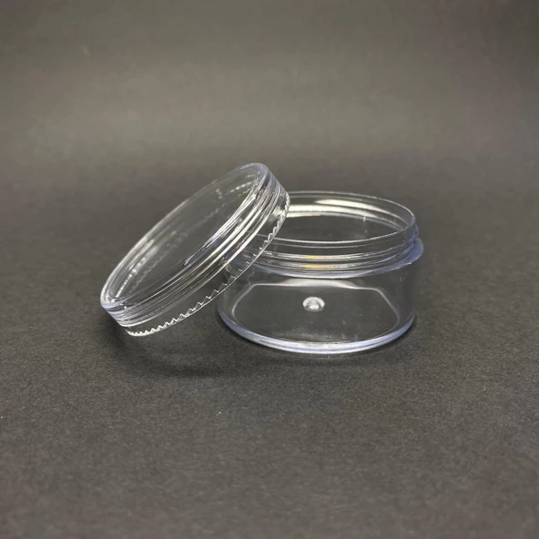 50 Ml Şeffaf Mika Krem Kavanozu ,  Küçük Plastik Kavanoz , Akrilik Kavanoz , Mini Kavanoz x 6 Adet - 2