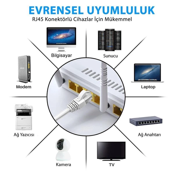 PrimeX PX-CAT620G 23AWG Gri 20 Metre Cat6E Ethernet Kablosu, Gigabit Cat6 internet Kablosu (Gigabit) - Resim 5