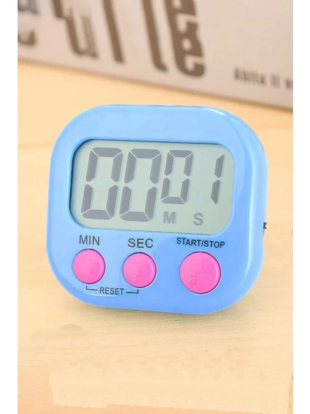 Mavi Dijital Ekranlı Alarmlı Mıknatıslı Mutfak Zamanlayıcı Fırın Timer A94 - 3