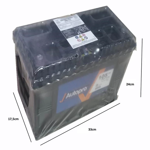 Autopro İnci Akü Üretimi 12v 105 Ah Amper Akü (700 A EN) - 2