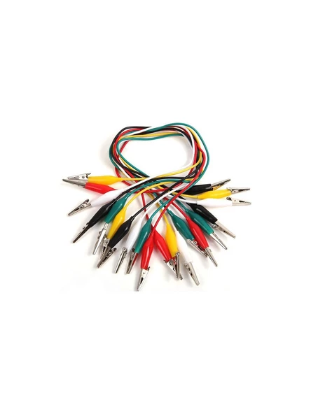 Kablolu Krokodil Test Kablosu Timsah Ağızlı 10 Adet B11 - 2