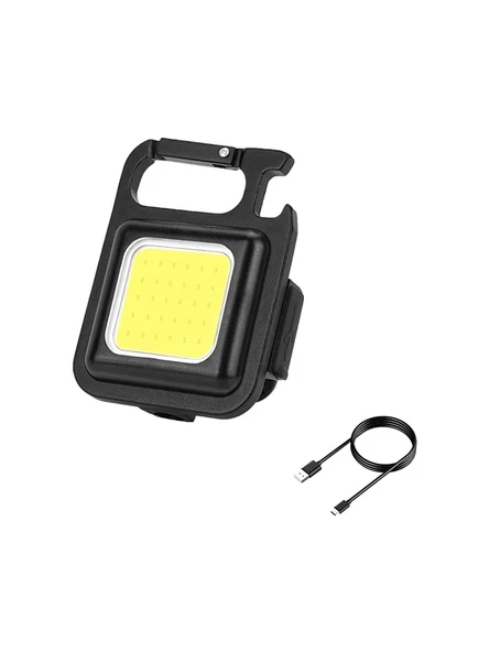 Hubstein Cob Çok Işlevli Şarj Edilebilir Mini LED Anahtarlık El Feneri B69 - 3