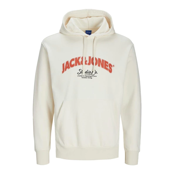 Jack & Jones 12267584 Jorbronx Arch Big Sweat Hood Ub Beyaz