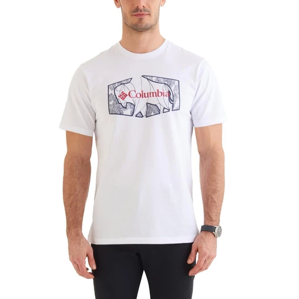 CS0377 CSC M ROAM HEX GRAPHIC SS TEE Beyaz Beyaz S