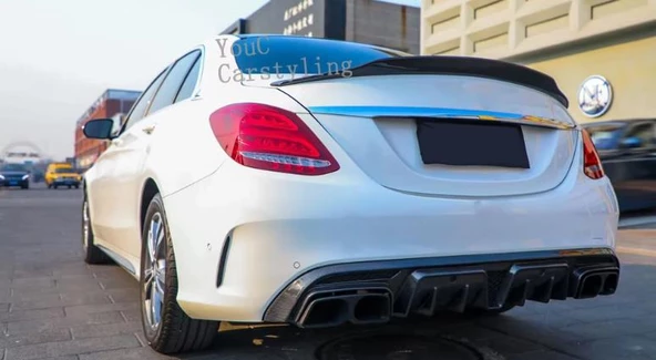 Mercedes W206 Uyumlu PSM Spoiler - Piano Black - 4