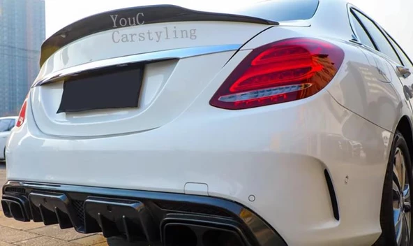Mercedes W206 Uyumlu PSM Spoiler - Piano Black - 3