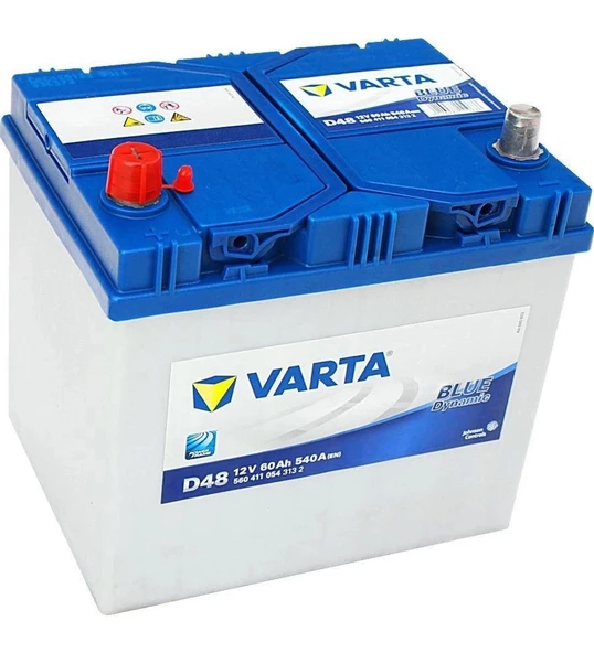 VARTA D48 12V 60 AH BLUE DYNAMIC JAPON TİP DİK KUTUP AKÜ ürün görseli 1