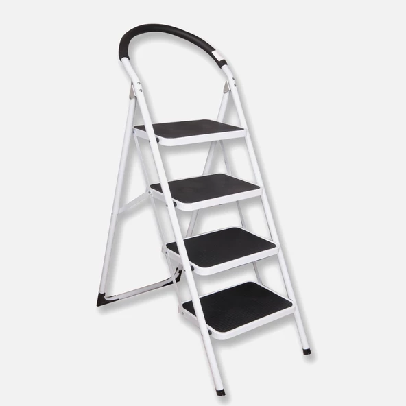 Stabilit Metal 4 Basamaklı 155X45X14 cm Katlanabilir Ev - Ofis Tipi Oturaklı Merdiven