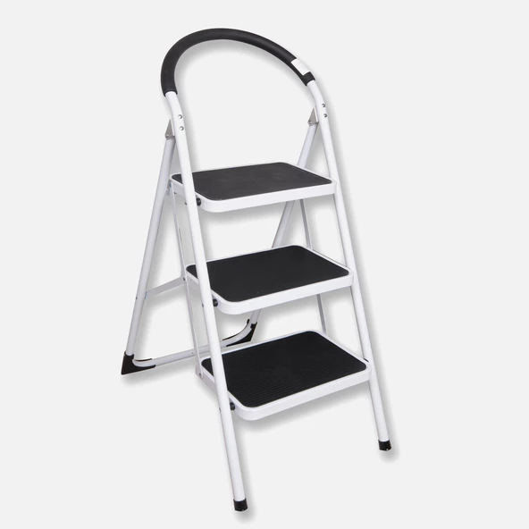 Stabilit Metal 3 Basamaklı 67X36X23 cm Katlanabilir Ev - Ofis Tipi Oturaklı Merdiven