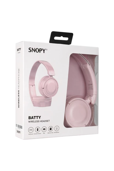 Snopy Sn-xbk33 Pembe Batty Tf Kart Özellikli Bluetooth V 5.0 Katlanabilir Kulak Üstü Kulaklık - 3