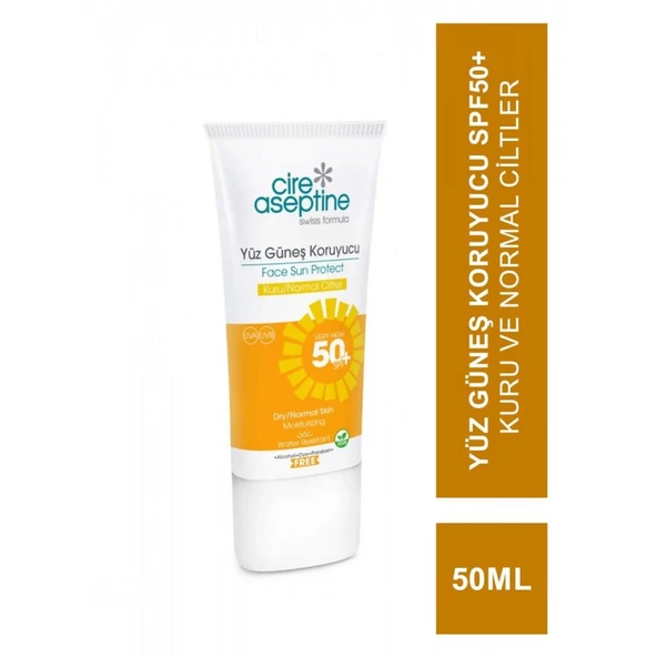 Cire Aseptine Sun Yüz Güneş Koruyucu Krem Kuru ve Normal Ciltler 50 SPF 50ml