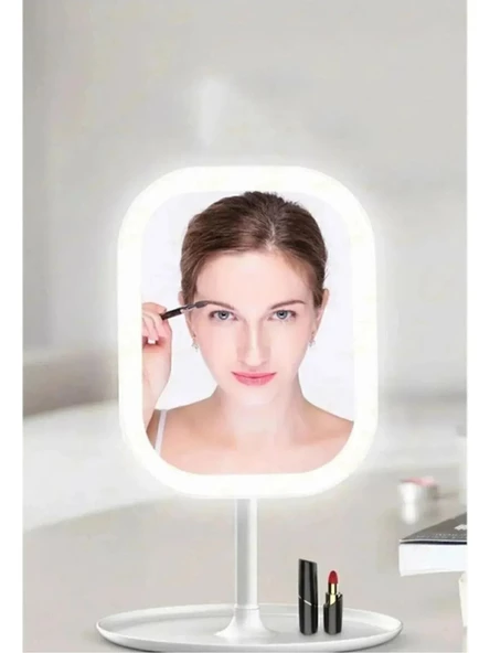 Masaüstü Dokunmatik Makyaj Aynası LED Işıklı Beyaz Renk Make Up Mirror 3 Modlu Standlı E63 - 5
