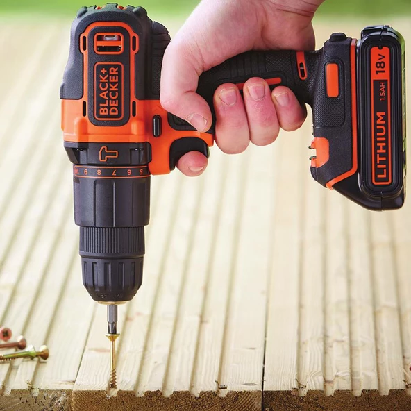 Black&Decker BDCHD18KB 18V Li-ion Çift Akülü 2 Vites Darbeli Matkap - Resim 3