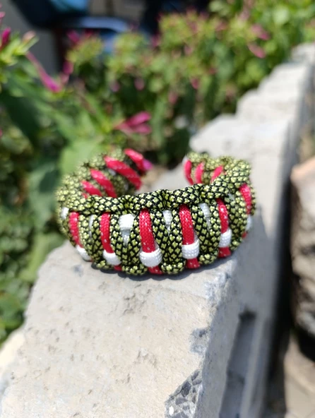 SELANOGLUDESİGN - Paracord bileklik karışık renk yumuşak örüm - 4