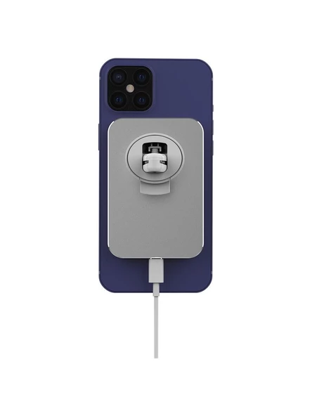 Magsafe 15W Kablosuz Şarj Alet Araç Içi Izgara Telefon Tutucu Manyetik Magsafe Kablosuz Wireless Araç Şarjı Beyaz - 3