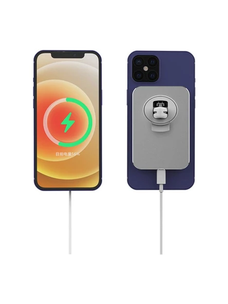 Magsafe 15W Kablosuz Şarj Alet Araç Içi Izgara Telefon Tutucu Manyetik Magsafe Kablosuz Wireless Araç Şarjı Beyaz - 4