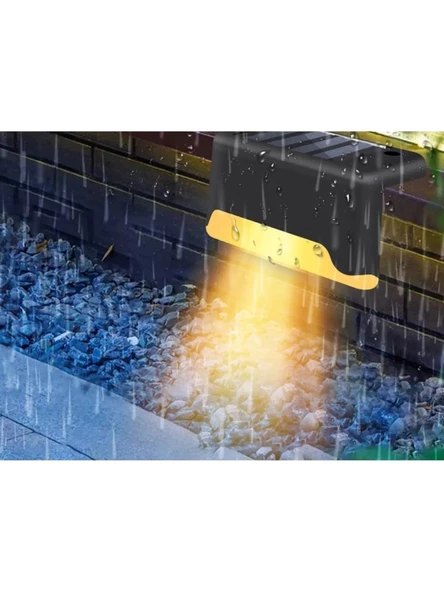 4lü Paket Solar Güneş Enerjili Şarj Edilen Köşebent Merdiven Veranda Bahçe LED Lamba Siyah Solar-Köşenbent-Siyah D21 4 ADET - 4