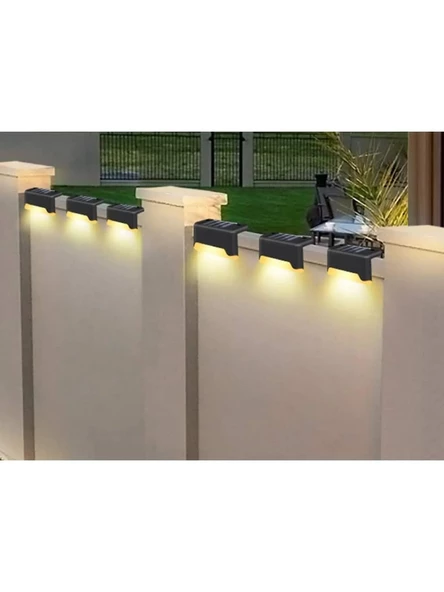 4lü Paket Solar Güneş Enerjili Şarj Edilen Köşebent Merdiven Veranda Bahçe LED Lamba Siyah Solar-Köşenbent-Siyah D21 4 ADET - 2