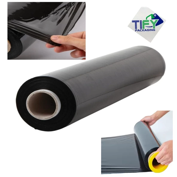 Palet Siyah Dilimli Streç 25 CM 17 Mic.  1000Gr / 300mt. Siyah 4 Adet - 5
