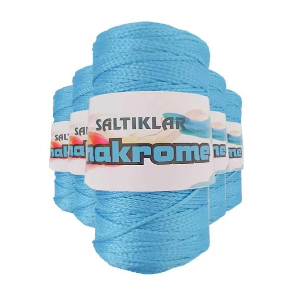 5 Adet Polyester Makrome İpi 3050 Mavi 100 gr