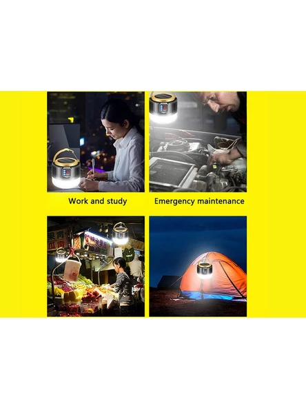 G-300W Kamp Lambası Solar Güneş Enerjili Ampül 26SMD LED Şarjlı El Feneri Powerbank 4mod D18 - 3