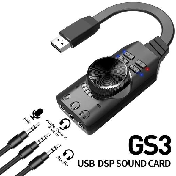PrimeX PX-GS3 Plextone GS3 Mark II Sanal Gaming 7.1 Kanal USB Ses Kartı, Gaming Ses Kartı PUBG ve Lol Ses Efektleri Dahil, Mikrofon ve 3.5mm Çift Kulaklık Ses Jakı Stereo Ses Kartı Dönüştürücü - 2