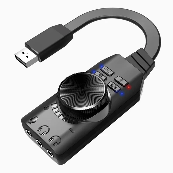 PrimeX PX-GS3 Plextone GS3 Mark II Sanal Gaming 7.1 Kanal USB Ses Kartı, Gaming Ses Kartı PUBG ve Lol Ses Efektleri Dahil, Mikrofon ve 3.5mm Çift Kulaklık Ses Jakı Stereo Ses Kartı Dönüştürücü