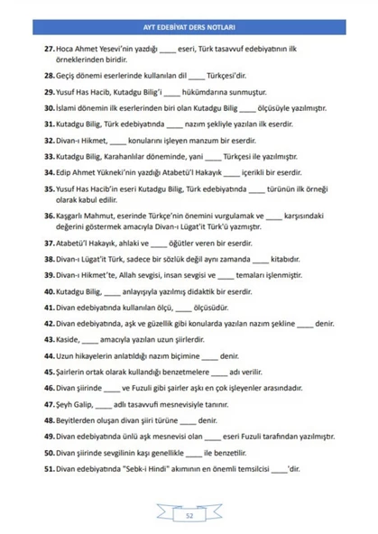 Enine Boyuna AYT Edebiyat Ders Notları - 4