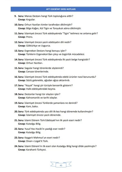 Enine Boyuna AYT Edebiyat Ders Notları - 2