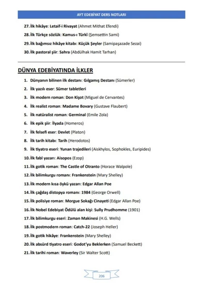 Enine Boyuna AYT Edebiyat Ders Notları - 6