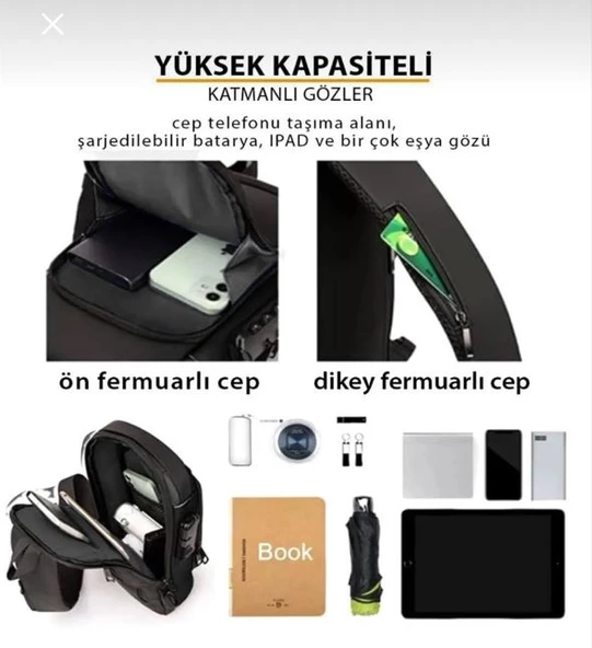Newish Polo Uzi - Polyester Kumaş - Unisex Çapraz Çanta, Body Bag - 2