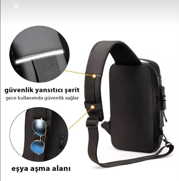 Newish Polo Uzi - Polyester Kumaş - Unisex Çapraz Çanta, Body Bag - 3