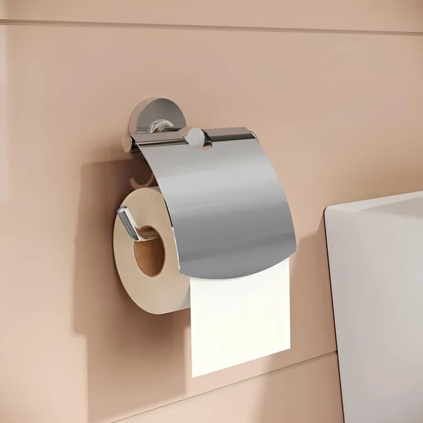 Vitra Base 300 Kapaklı Krom Tuvalet Kağıtlığı A44112 - 2