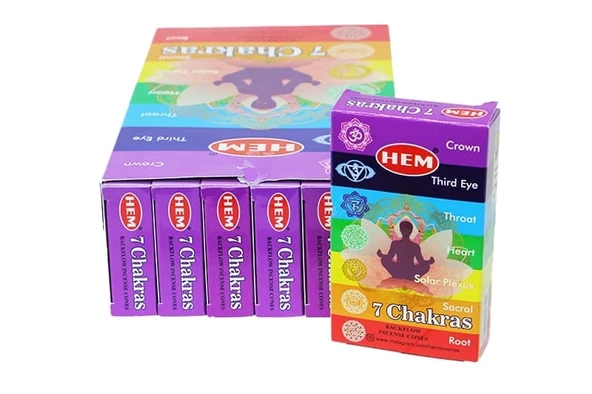 7 Chakras Back Flow Cones - Resim 2